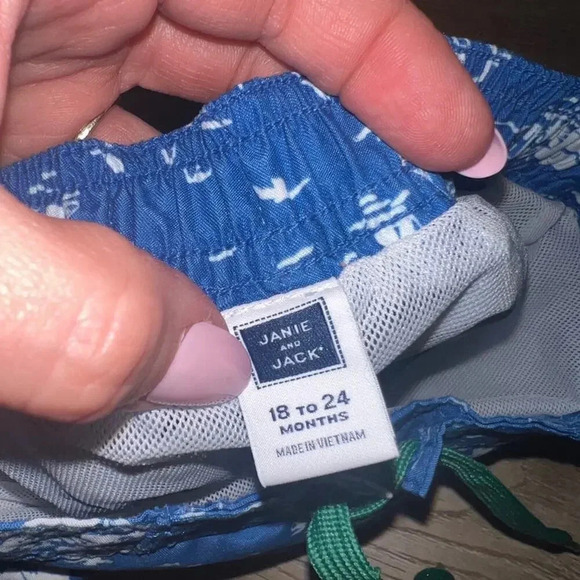 Janie and Jack swimsuit shorts trunks toddler boy sailboats - Picture 5 of 7